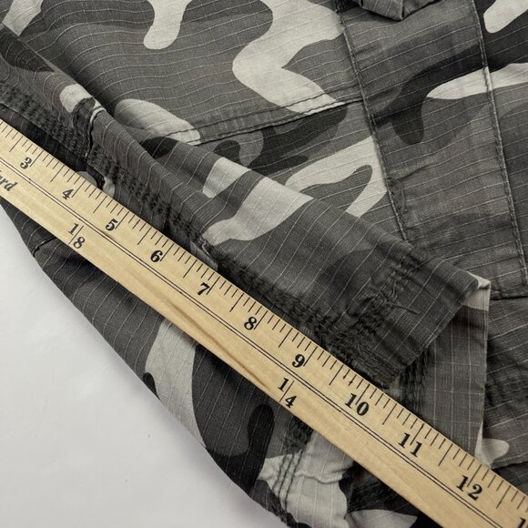 CSG Camo Cargo Shorts Men's 36 Snap Flap Pocket Ripstop Cotton Gray Black - Picture 4 of 11